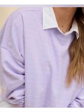 Aerie Lilac Dot Pullover Sweater
